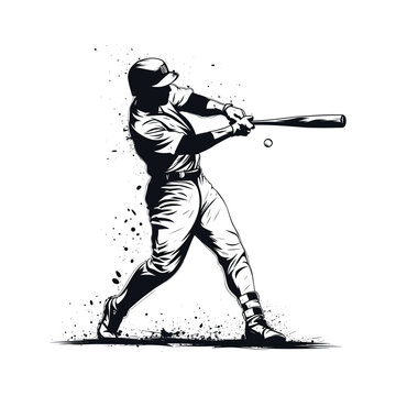 A man hitting baseball vector Illustration

