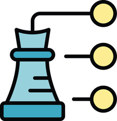 Finance control icon outline vector. Business risk. Security plan color flat