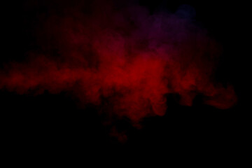 Orange and red steam on a black background.