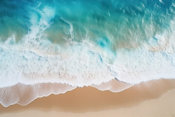 Fototapeta na wymiar beach drone photo, with surf