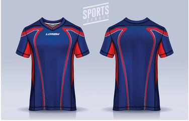 t-shirt sport design template, Soccer jersey mockup for football club. uniform front and back view.	