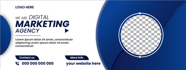 Few color version digital marketing facebook cover design