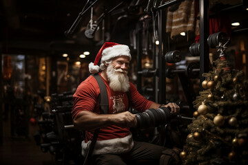 Fit Santa - Oldschool Gym Workout with Well-Built Santa Claus