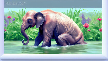 Generative AI illustration of elephant