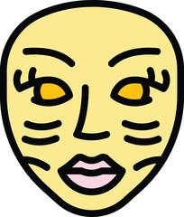 Cream facial massage icon outline vector. Face skin. Woman beauty color flat