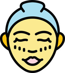 Serum facial massage icon outline vector. Skin beauty. Care spa color flat