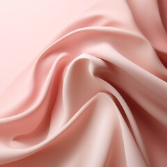 Fototapeta premium Pink satin cloth design element, isolated piece of blowing fabric wave, elegant textiles.