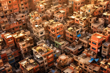 Fictional cityscapes like Central Asia, Africa and Southeast Asia. Downtown, bazaars, markets, traditional lifestyle. Fictional place. Made with Generative AI - obrazy, fototapety, plakaty