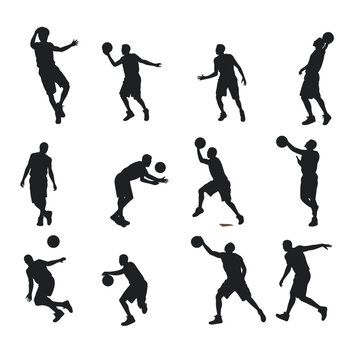 Basketball players silhouettes pack



