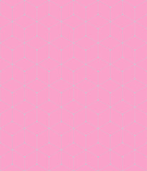 Turquoise 3d cubes on pink background, seamless pattern. Abstract and modern geometric background with repeating pattern.