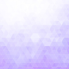 Obraz premium Abstract background made of many white, light purple and purple triangles. High resolution full frame geometric triangular shape background with copy space.