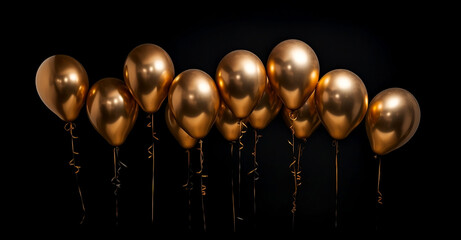 golden party ballons on birthday or celebration background for celebration purpose and greeating...