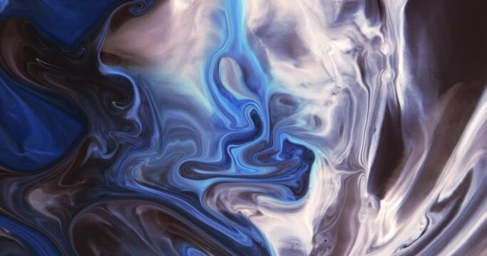 Liquid marble background in blue tones. Background of abstract motion of liquid waves. Abstract art.