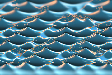 background composed of blue waves, precise hyperrealism water