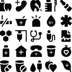 Pack of Medical and Healthcare Line Icons

