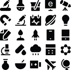 Science and Lab Line Vector Icons 

