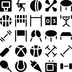 Set of Games and Sports Line Icons Vector 

