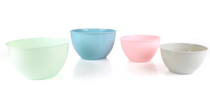 Images of a plastic bowl on a white background