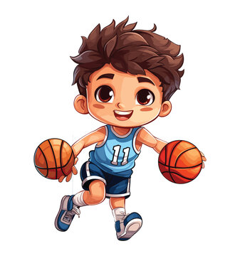 Cartoon character basketball player vector illustration

