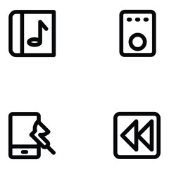 Media and Music Line Icons

