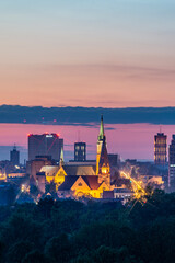 Fototapeta na wymiar Lodz city panorama, Poland.