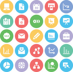 Collection of Finance Management Bold Line Icons

