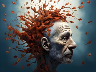 Im Labyrinth der Erinnerungen: Alzheimer's Einfluss auf das Leben - obrazy, fototapety, plakaty