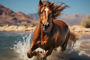 horse in the river