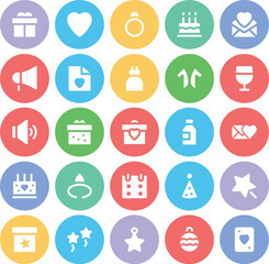 Fototapeta premium Set of Party and Celebration Line Icons