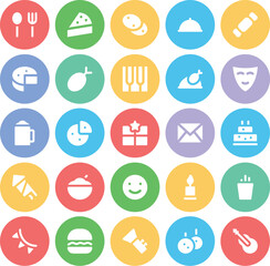 Set of Party and Celebration and Carnival  Line Icons


