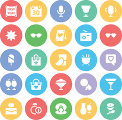 Set of Party and Events Line Icons
