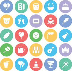 Set of Music and Celebration Line Icons

