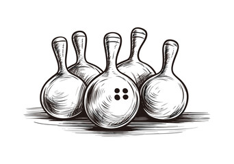 Bowling ball and bowling pins vector illustration

 - obrazy, fototapety, plakaty