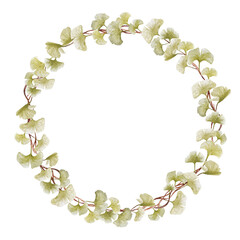 ginkgo leaves watercolor illustrations