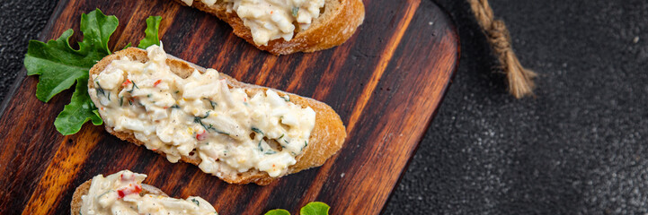 crab pate salad crab stick meal food snack on the table copy space food background rustic top view © Alesia Berlezova