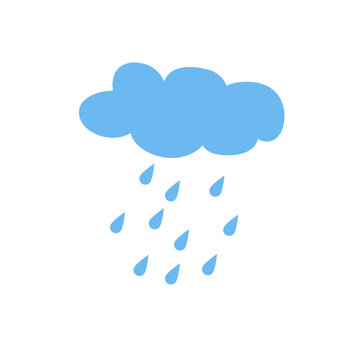 Rain Icon in trendy flat style. Cloud rain symbol for your web site design, logo, app, UI. Modern forecast storm sign. Weather, internet concept. Vector illustration