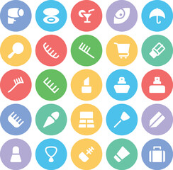 Set of Wardrobe and Accessories Bold Line Icons

