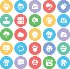 Set of Cloud Services Bold Line Icons

