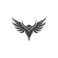 Powerful Phoenix Bird Symbolic Logomark, Bird with open wings, Modern Phoenix Logo design concept isolated on white background, Immortal Phoenix from Greek Mythology, Abstract, Phoenix Symbol Mark
