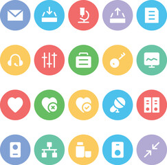 Set of Communication Technology Line Icons
