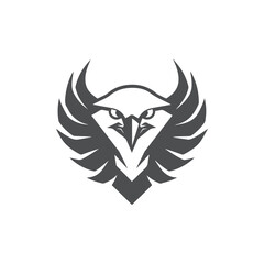 Clean, Creative Eagle head logo, Modern and Minimalist Eagle Logo design vector illustration, Black Eagle, Falcon, Hawk Symbol Mark isolated on background, Eagle Shield Logo