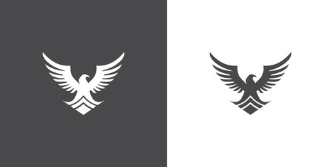 Trendy and Creative Eagle Logo, Vector illustration isolated on background, Modern Flying Falcon Symbol or LogoMark, Falcon, Hawk, Bird Flying, Eagle Logo for T-shirt, Falcon Mascot emblem sign