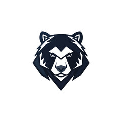 Bear Geometrical Logo design concept isolated on background, Modern Bear Logo vector template, Bold Bear Head Mascot, Timeless Black bear Silhouette logo