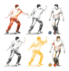 Fototapeta na wymiar Bowling players set vector illustration