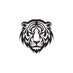 Clean, Creative, Modern Tiger Head Logo vector illustration, Tiger Head Mascot Logo isolated on background, Angry Tiger Logo sign or symbol, T shirt print design or poster design template