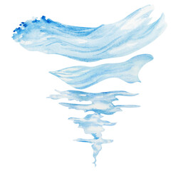 Sea theme watercolor. Just a sea wave. Handmade. Can be used on postcards, stickers, labels, stickers.