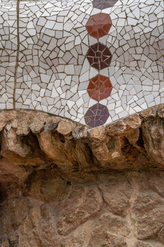 Gaudi parc guell details mosaic
