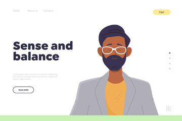 Sense and balance landing page for psychological service offering help in acquisition of mindfulness