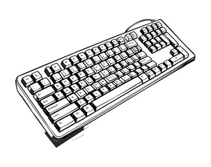Hand drawn Gaming keyboard vector illustration
