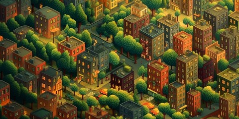 Abstrakter Stadt-2D-Hintergrund. generative KI